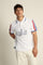 Men's short-sleeve polo in 100% cotton jersey featuring bold Italia graphics, contrast piping, and a contemporary fit. Perfect for a stylish, sporty look. - Optic White