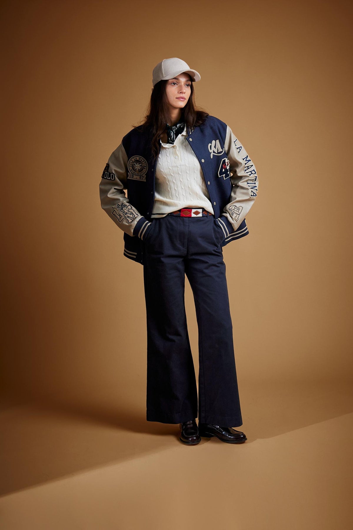 Women's polo shirt in braided lambswool knit - Ellery