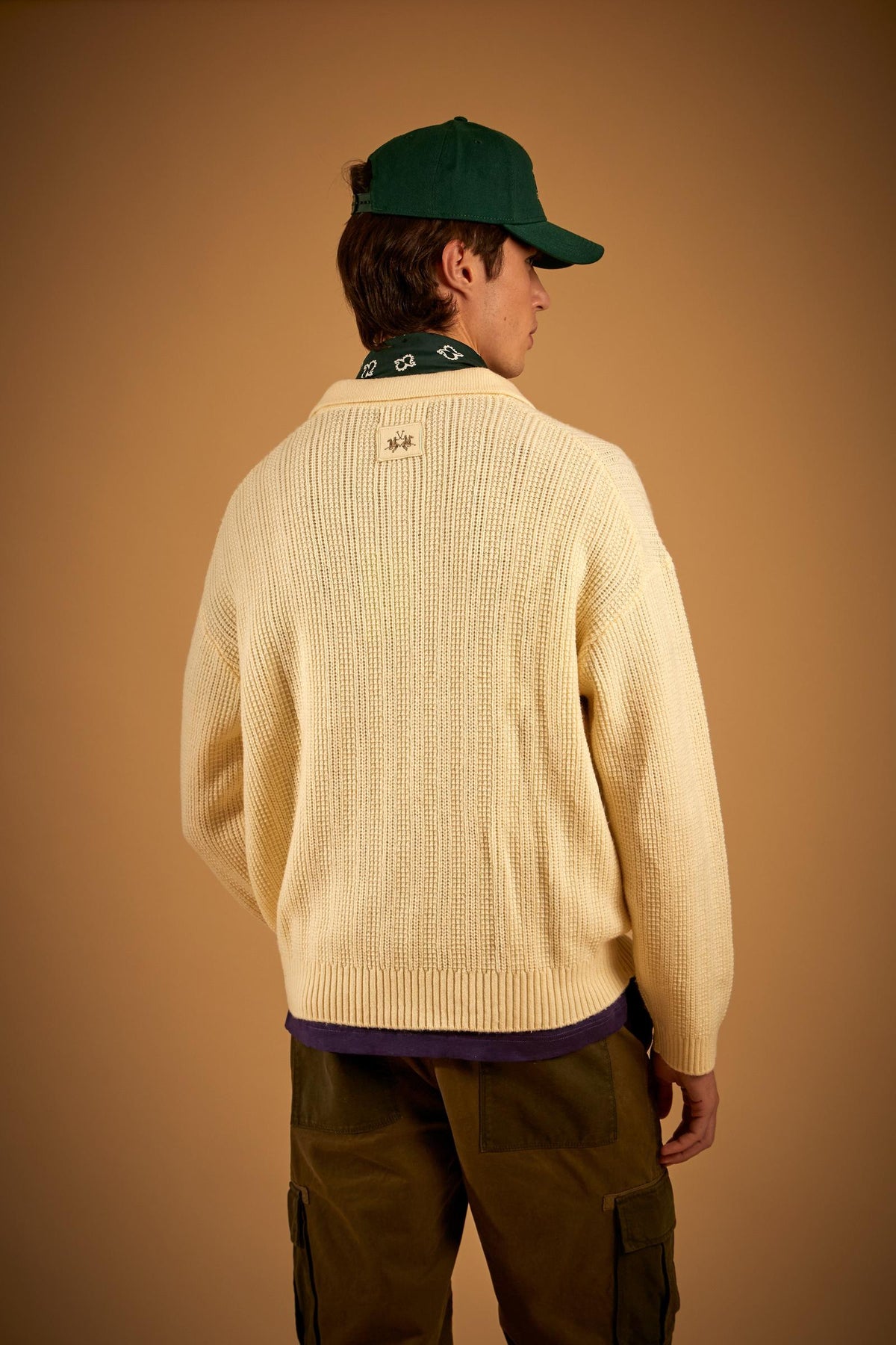 Polo uomo manica lunga in maglia misto lana – Ernardo
