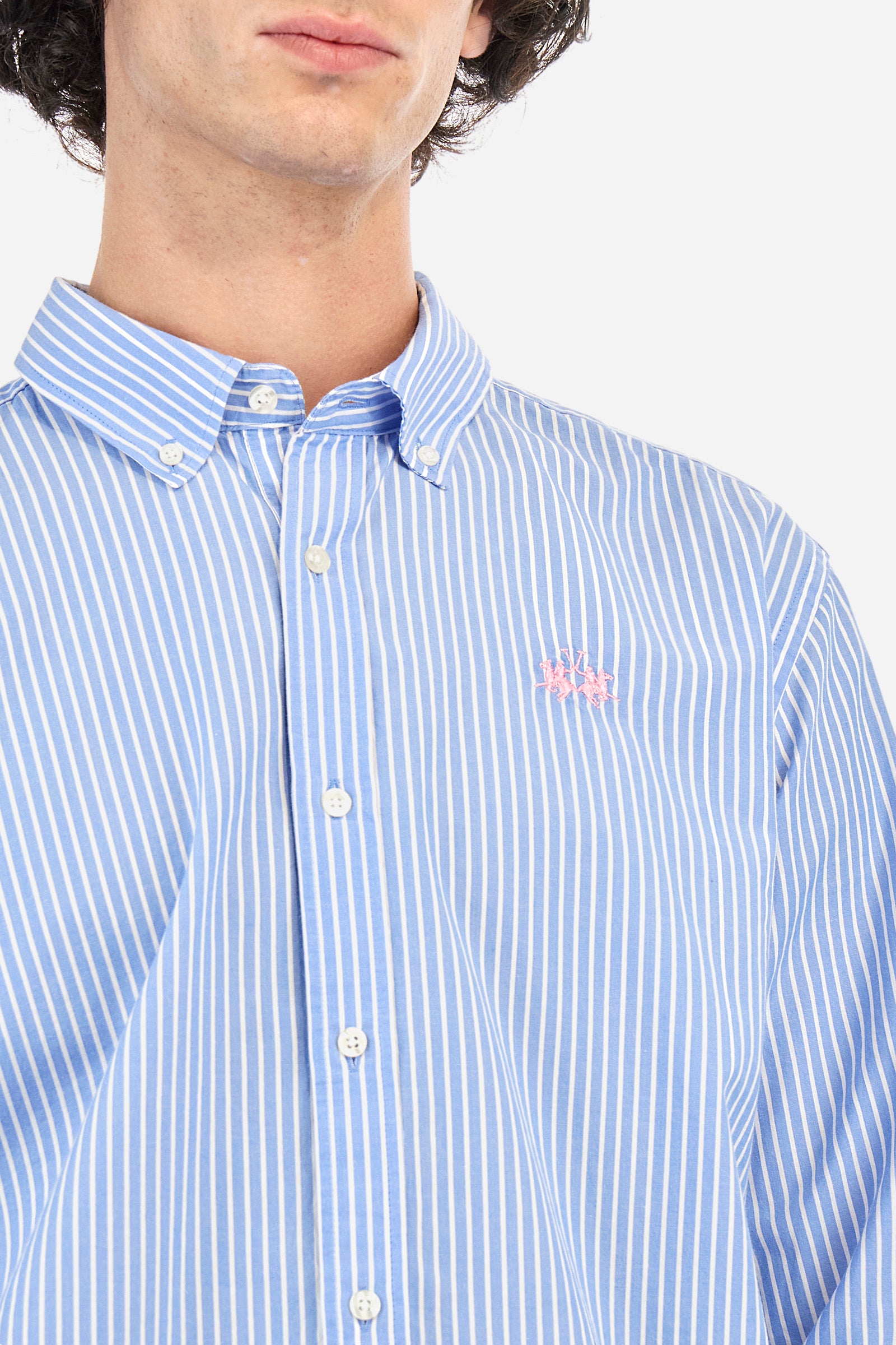 Camicia a righe regular fit in cotone - Rodolfo