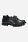 Men's leather boat shoe with handcrafted moccasin stitching, padded nappa collar, leather laces, and Vibram® sole for lightweight comfort, cushioning, and grip. - Black