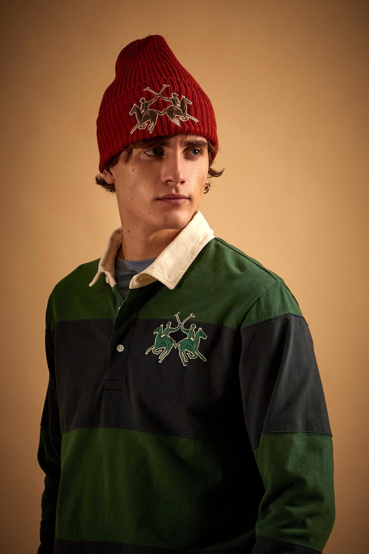 Polo rugby à rayures en jersey de coton épais - Emanuel