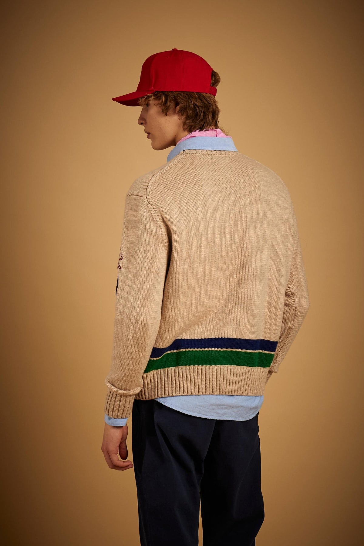 Jacquard crew neck lambswool sweater - Emmet