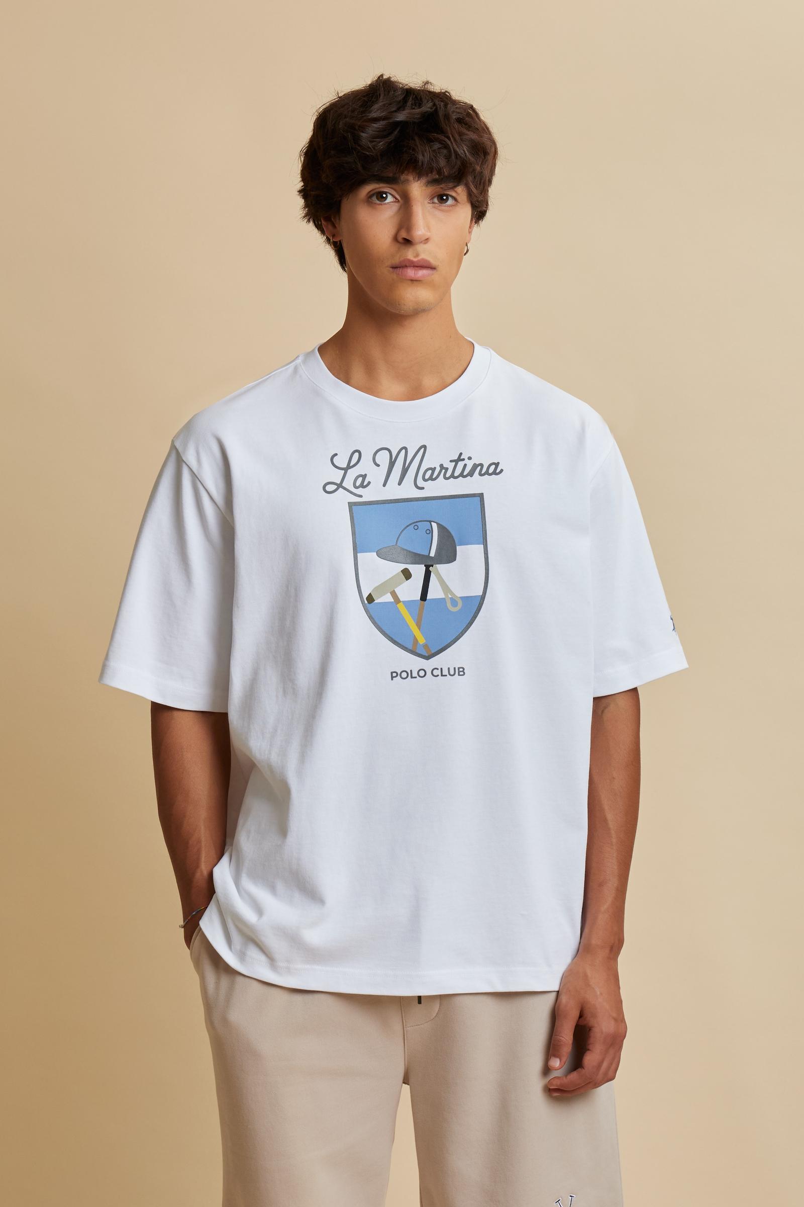 T-shirt uomo a manica corta in jersey di cotone con scudo La Martina - Ceferino