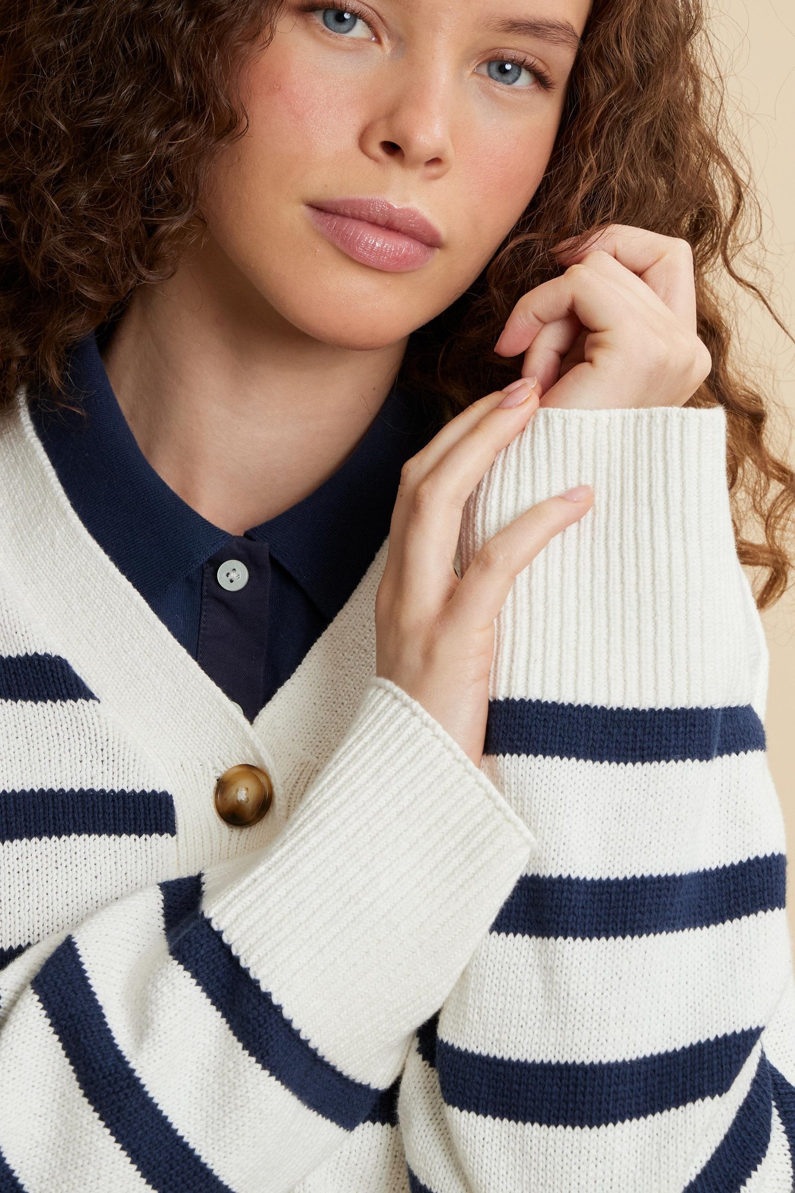 Women’s striped cotton cardigan - Cesaria