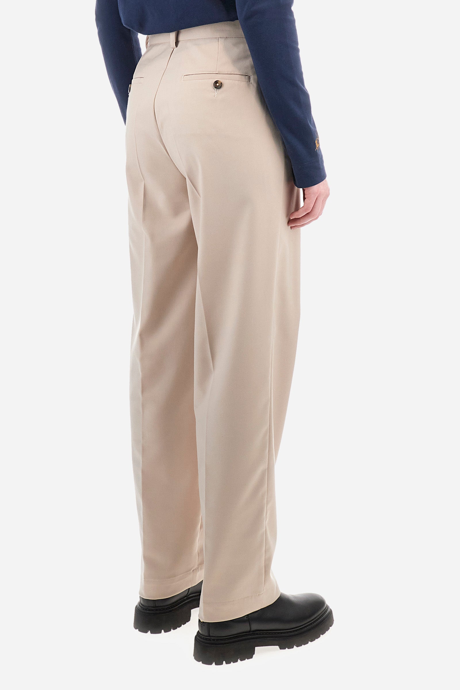 Classic regular fit trousers in synthetic fabric - Zelina