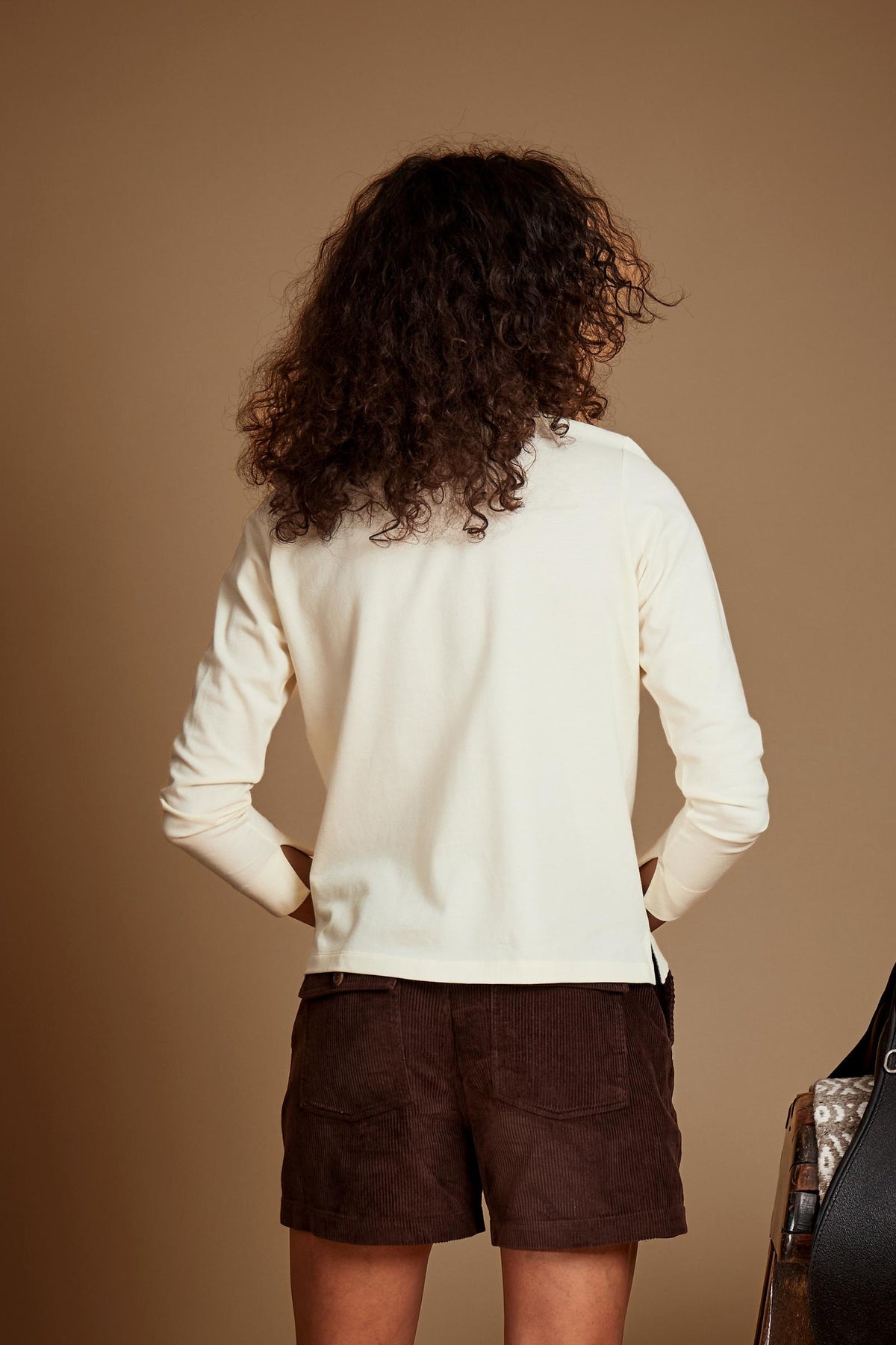 Polo donna manica lunga in piquet di cotone - Eva