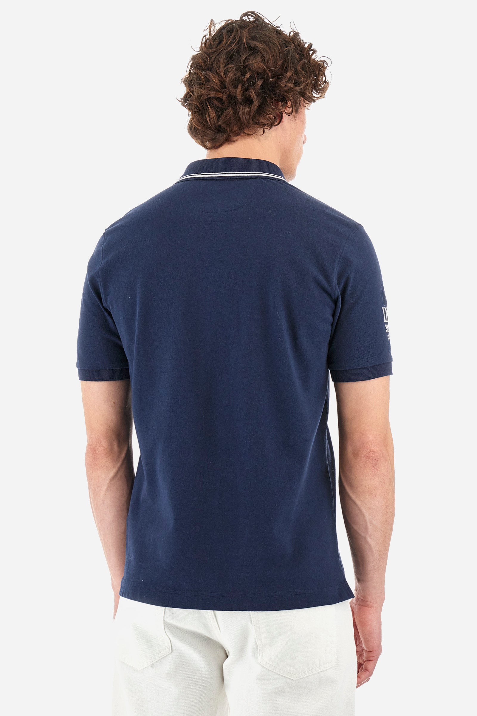 Regular-fit polo shirt in elasticated cotton - Yoshihiko