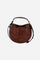 Medium suede crescent bag with contrasting leather handles and strap. Metal La Martina logo on the front. - D.BROWN/D.CHOCOLATE