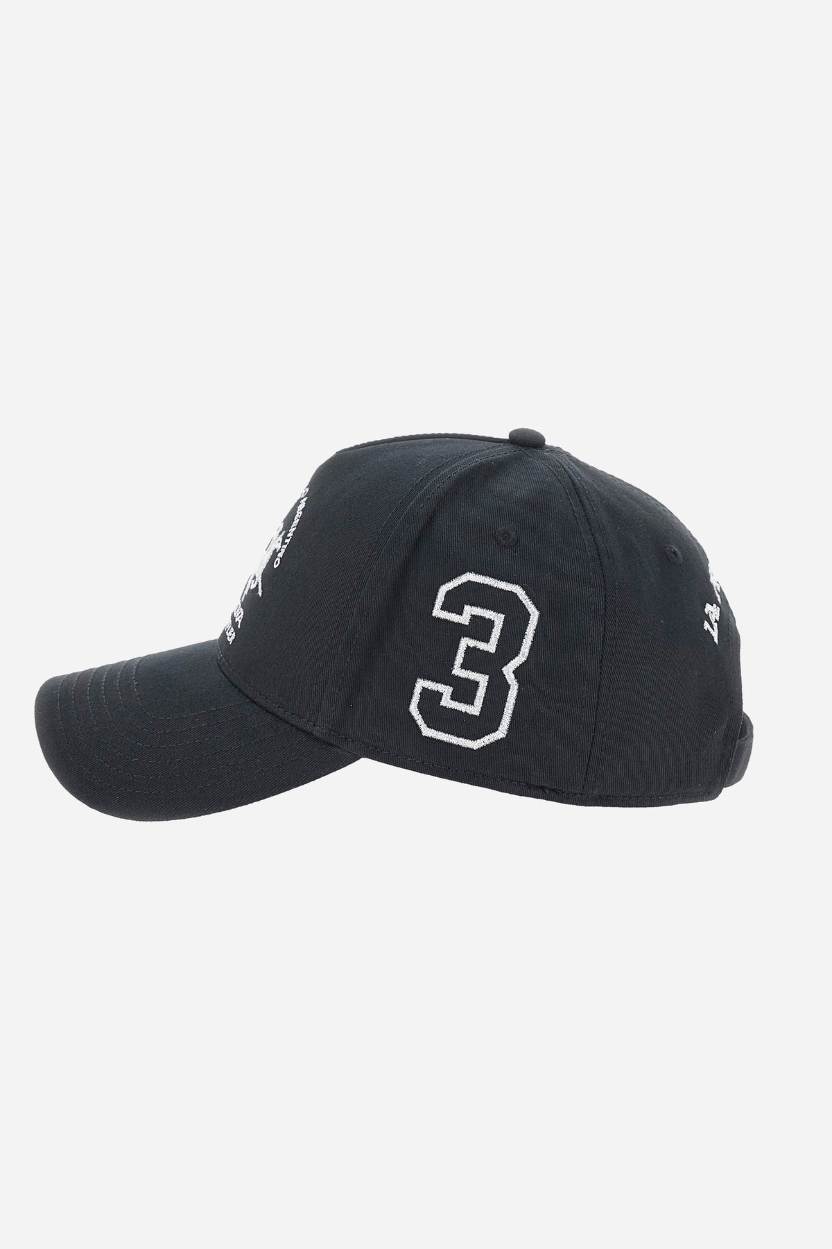 Unisex cotton twill baseball cap with team logo on the front.            - Black/Silver                                                                                                                                                                                                                                                                                                                                                                                                                                         