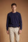 Men's sweater in cotton and wool with small logo - Elia