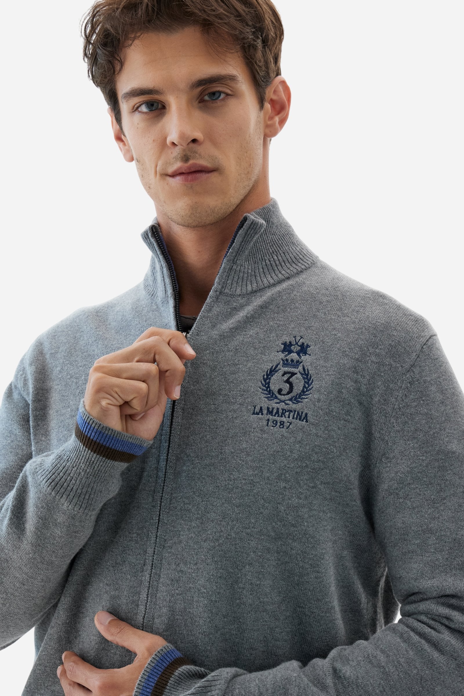 Pull homme zippé avec col montant Polo Club - Brooks