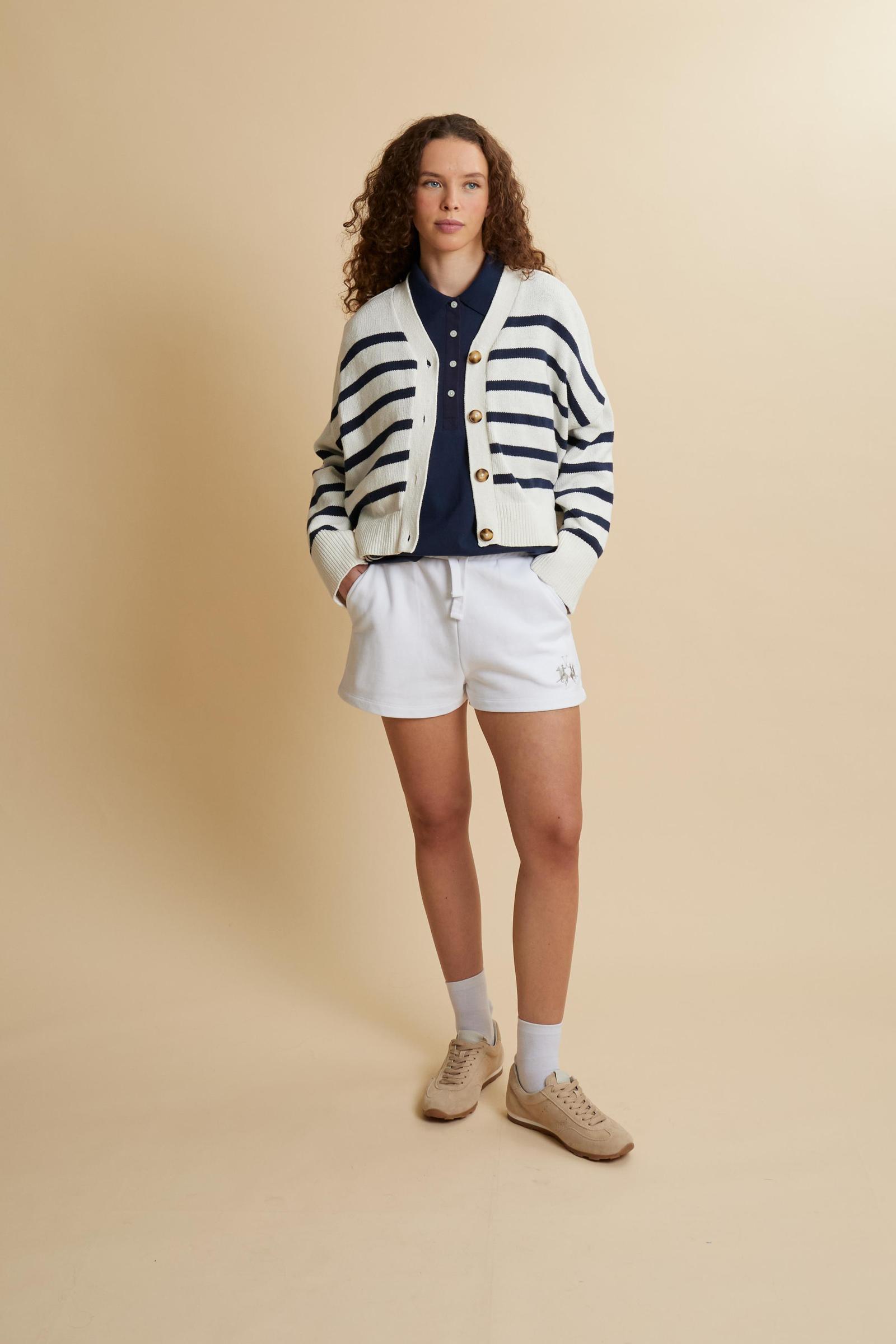Women’s striped cotton cardigan - Cesaria