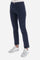 Women's single-colour cigarette trousers in elasticated cotton. With belt loops, zip and jewel button fastening. Double open front pocket and double open pocket on the back. Side slits at the bottom of the garment. The logo can be found on a patch applied between the loops. The fit is regular. The model wears a size 28. - Navy