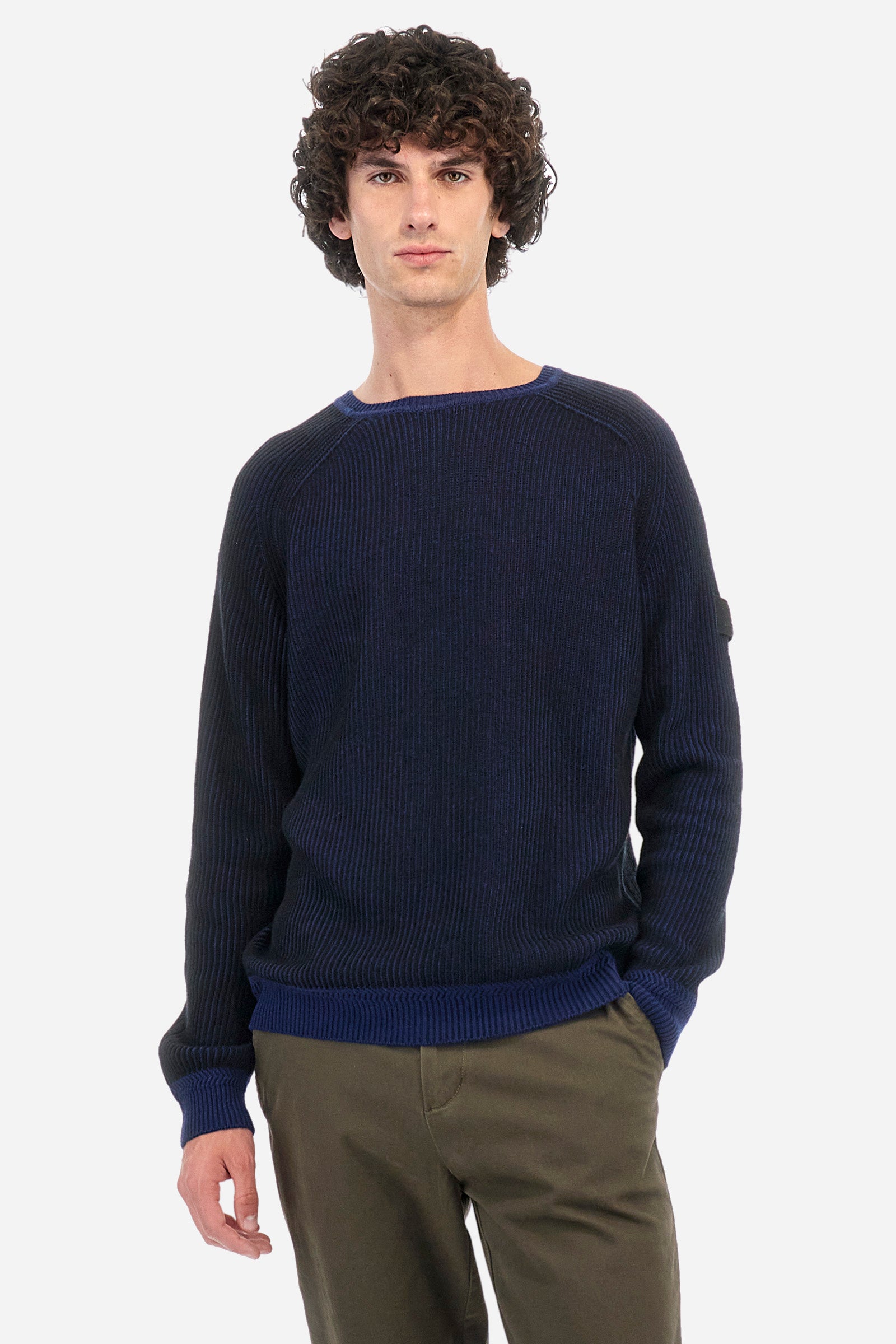 Regular fit pullover in wool and cotton - Zimran