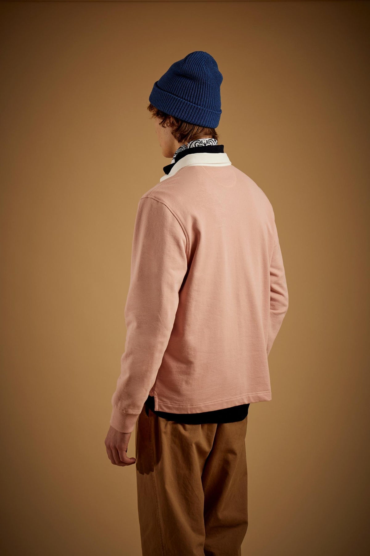 Polo homme en molleton épais de coton col rugby - Domingo
