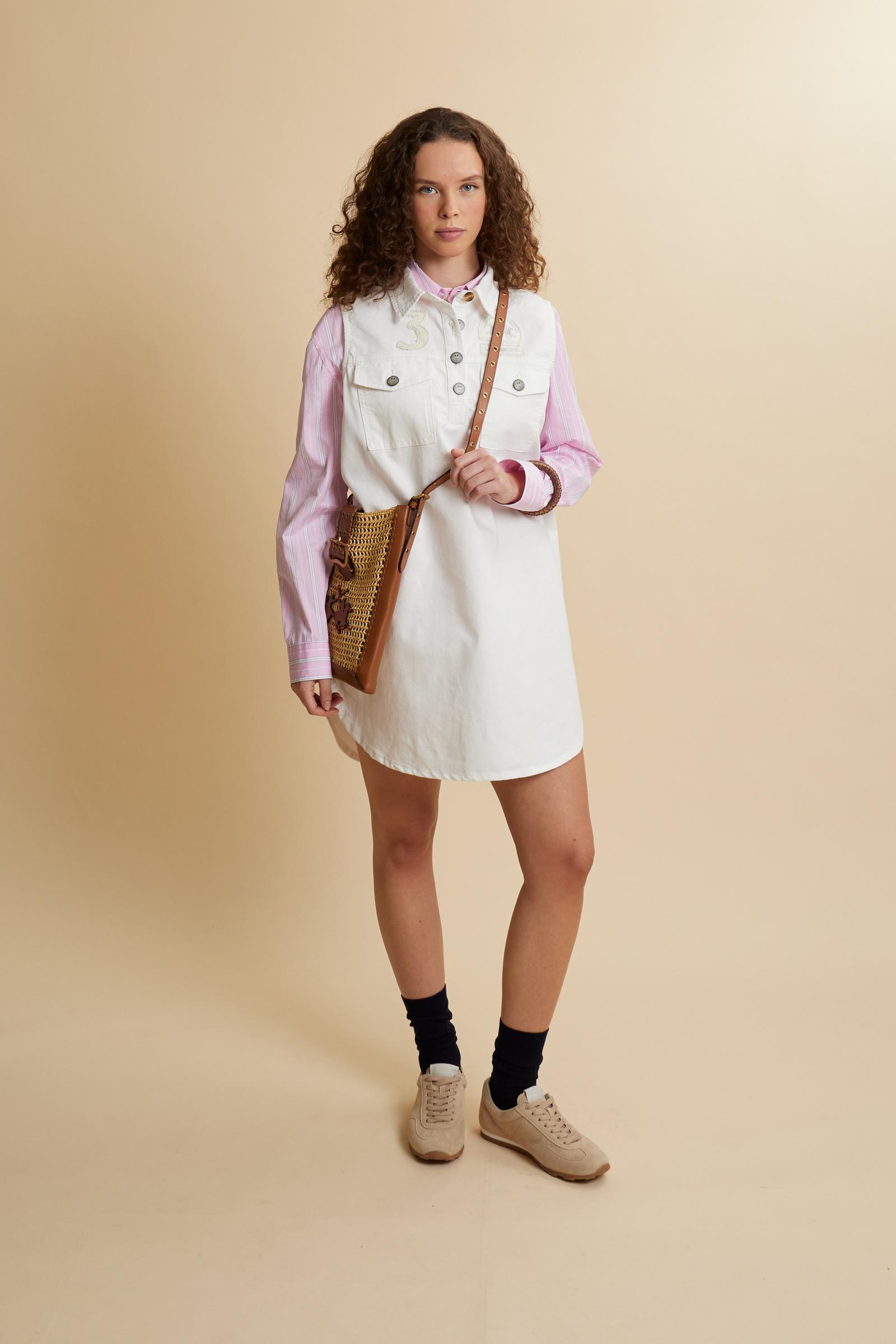 Robe femme sans manches en denim coton lin – Caroline