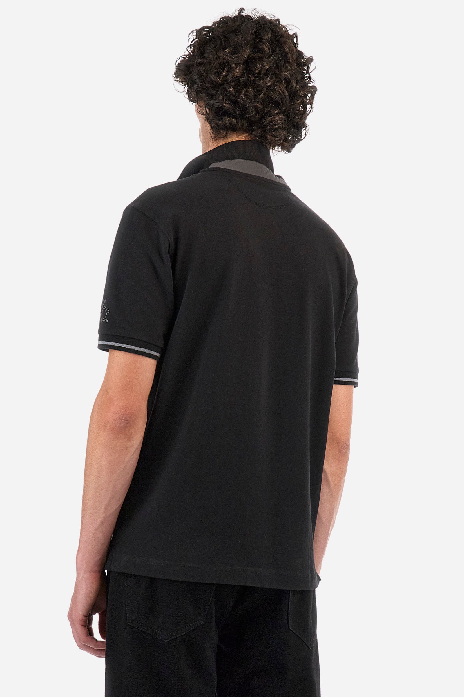 Regular fit polo shirt in stretch cotton - Zaccariah