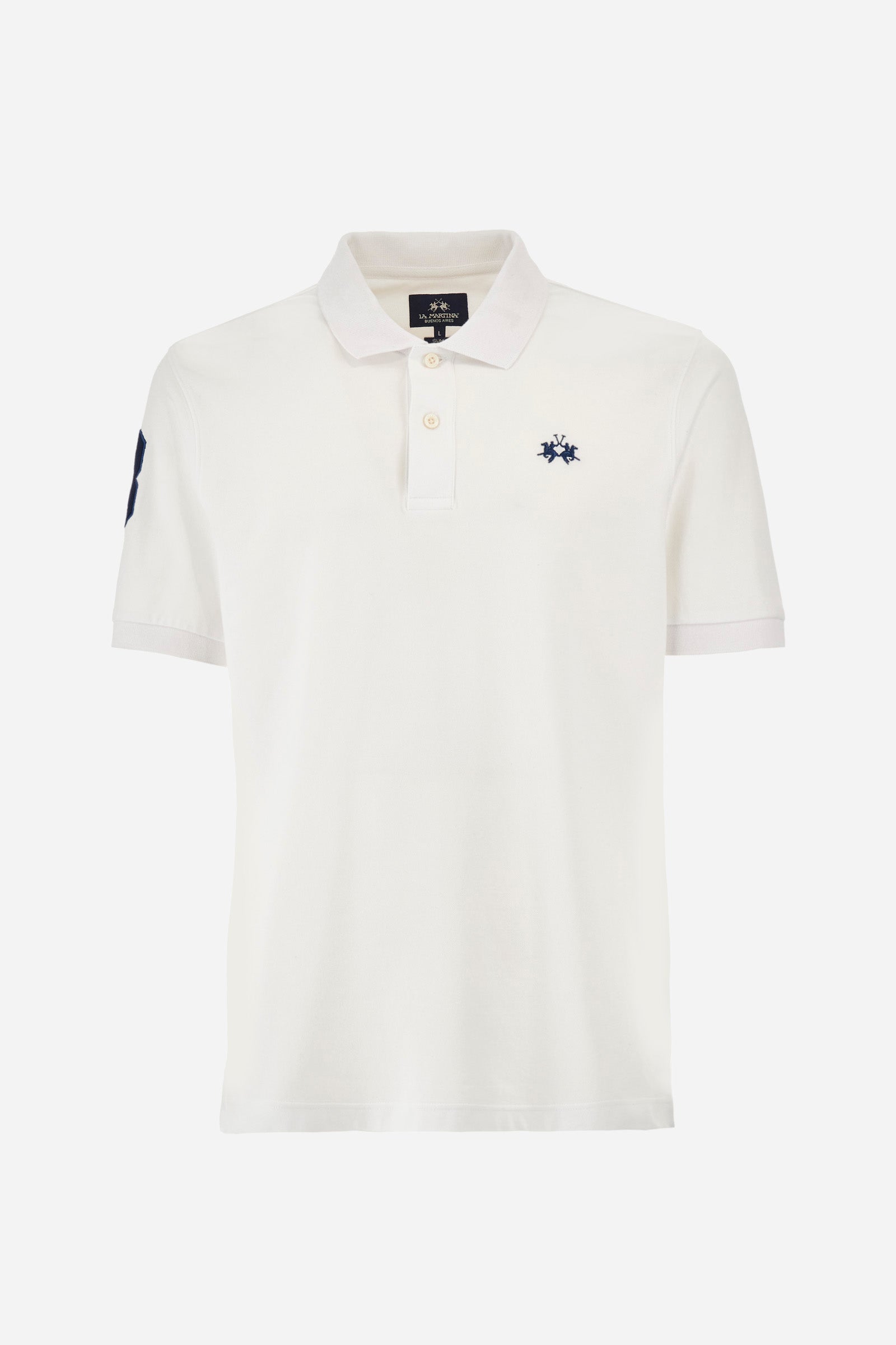 Regular-fit polo shirt in elasticated cotton - Ray