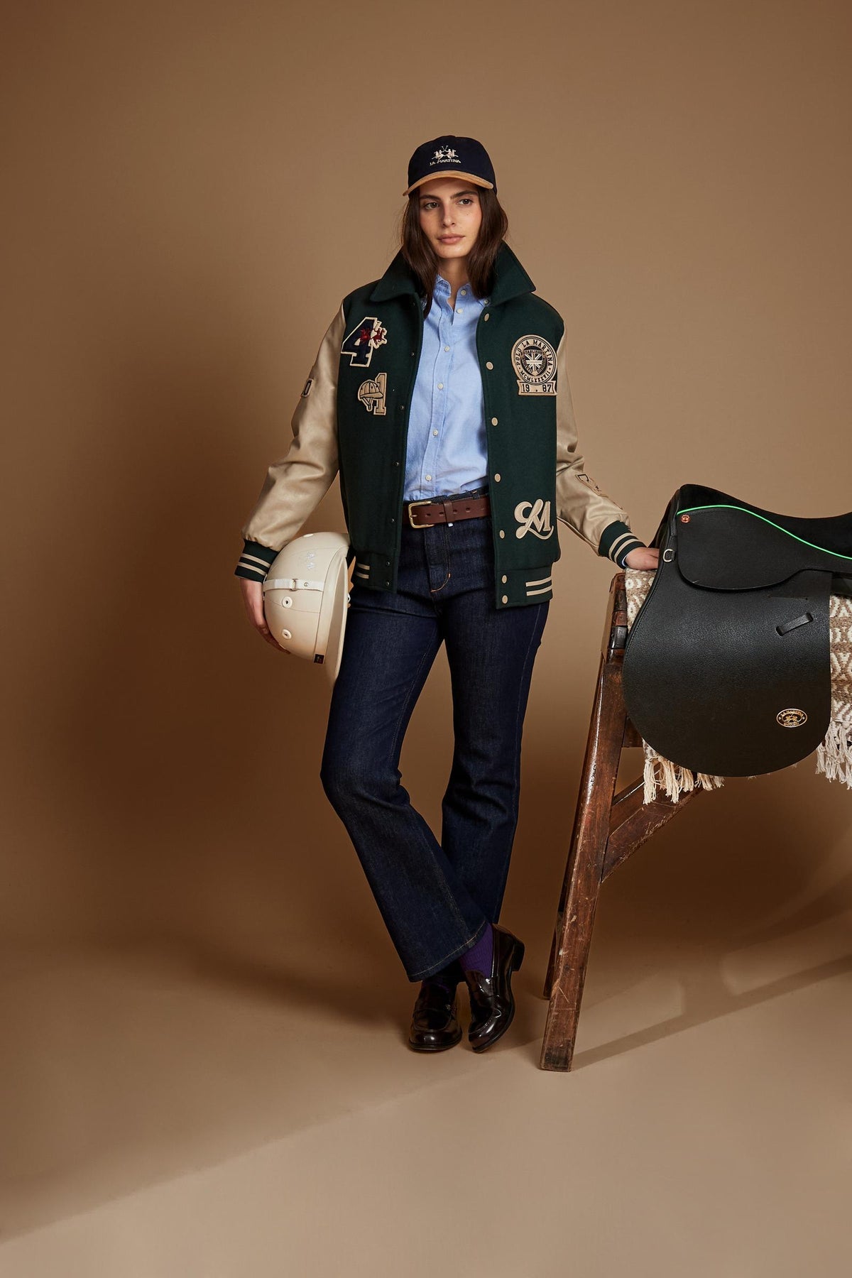 Chaqueta varsity de mujer en fieltro de lana - Eva