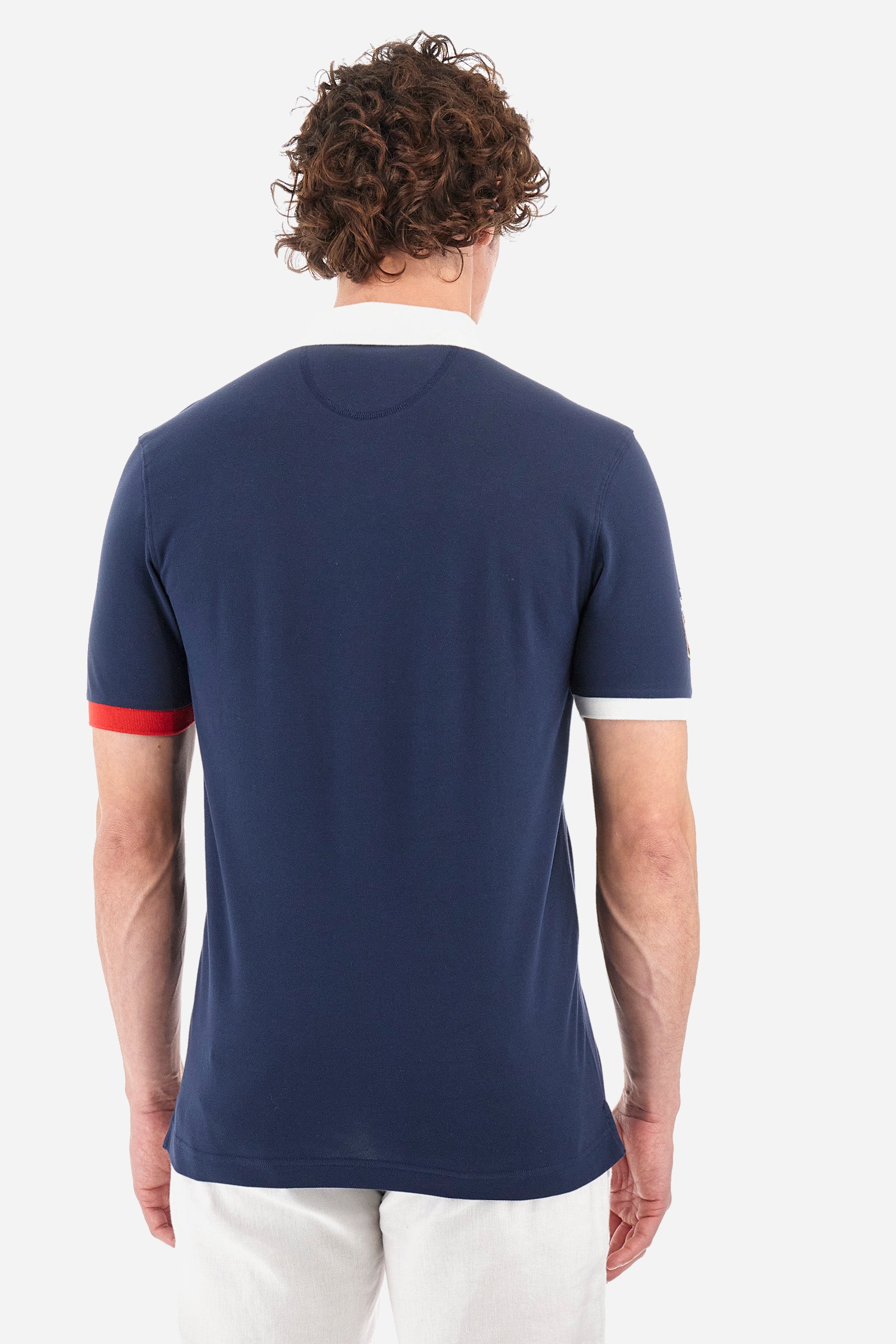 Regular-fit polo shirt in elasticated cotton - Yuria