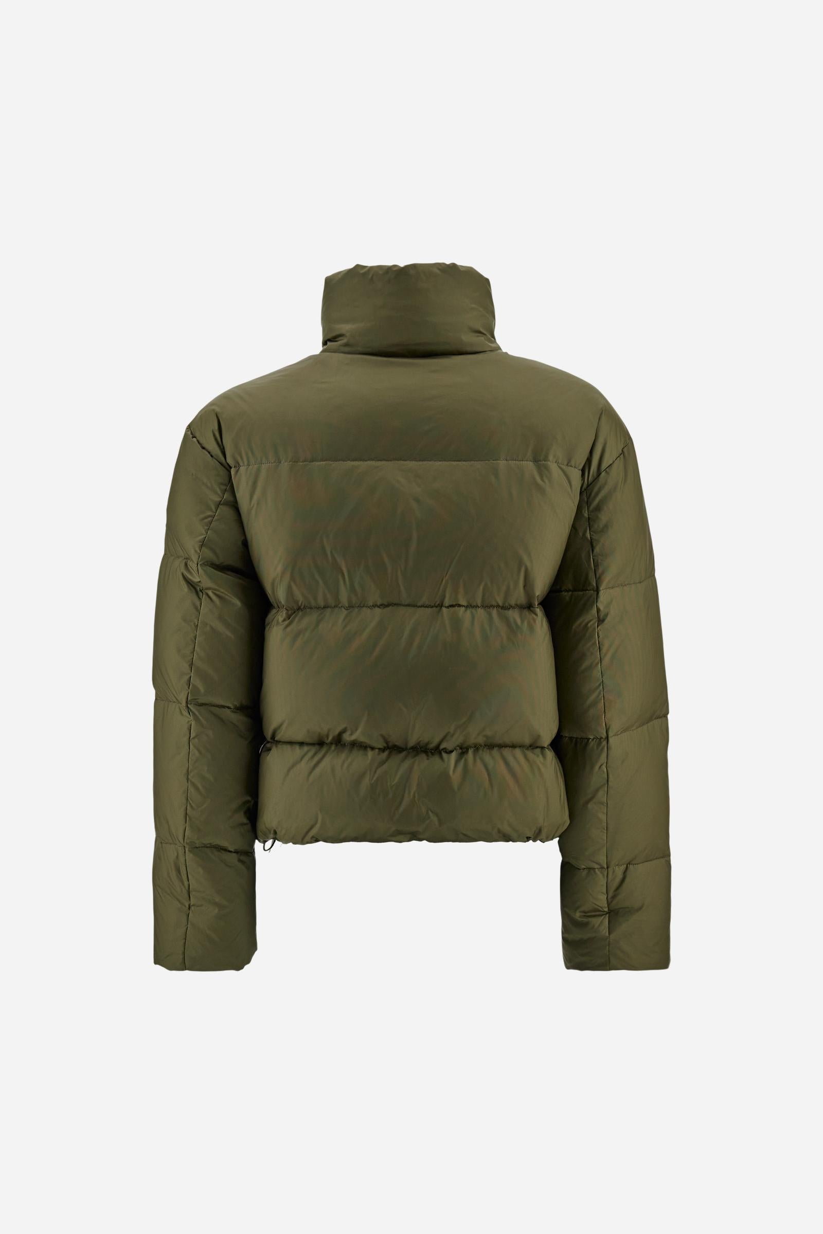 Women's iridescent nylon down jacket padded with feathers - Deborah