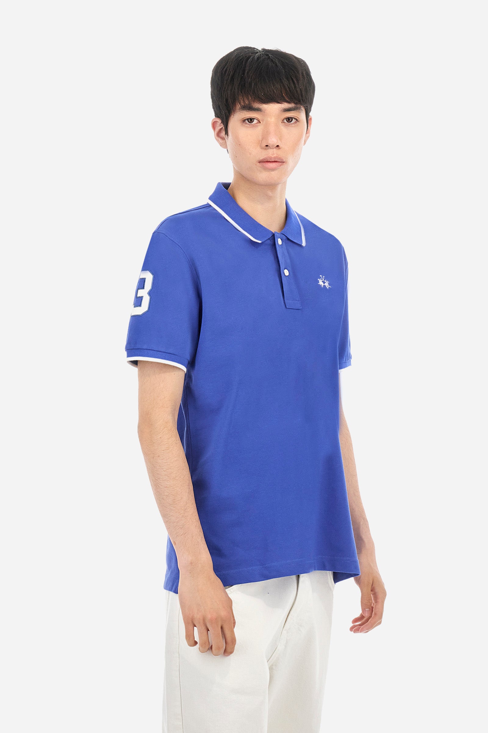 Polo en coton avec patch n° 3 - Akio