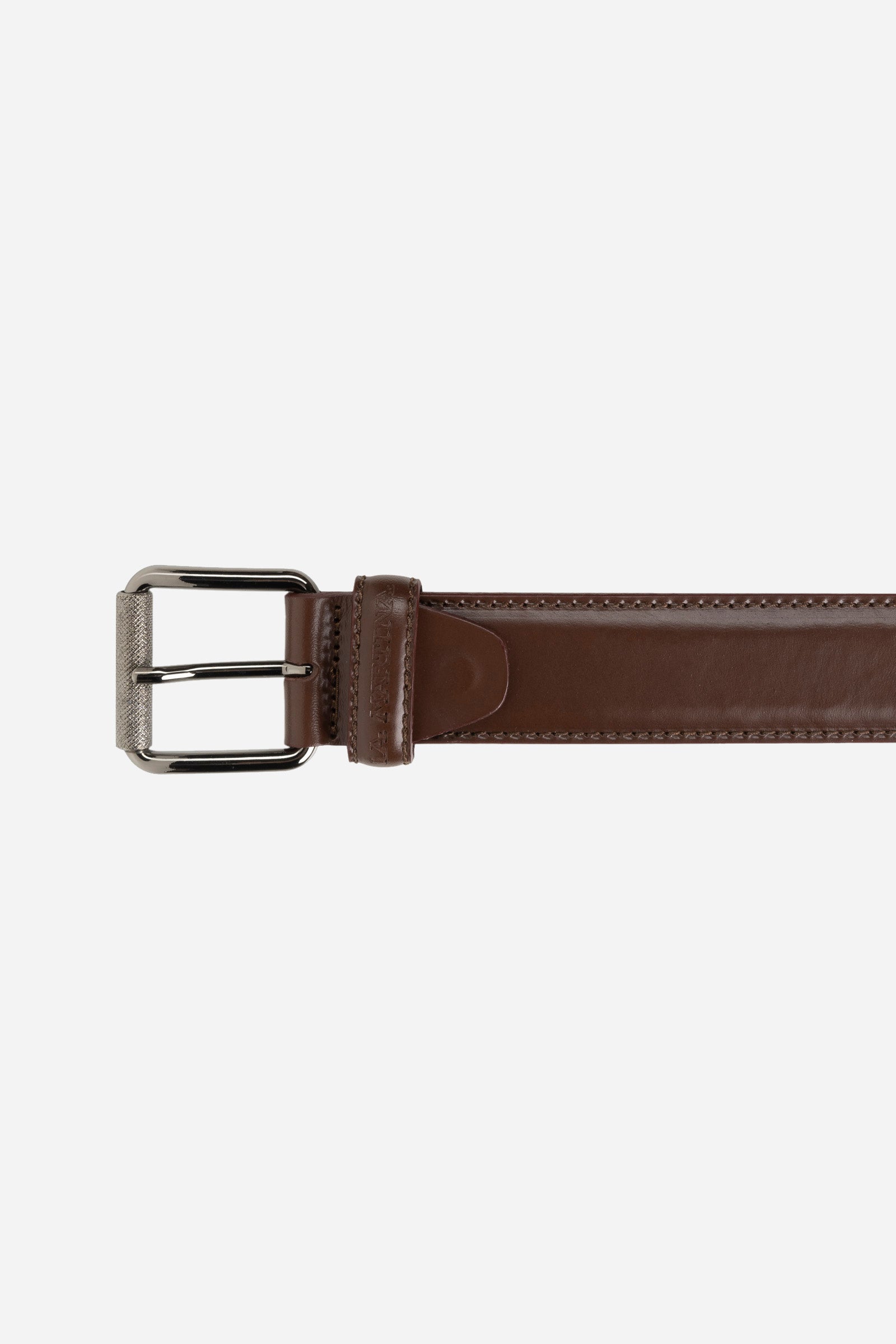 Ceinture unie marron en cuir