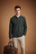 Men’s long-sleeve polo in stretch cotton piqué offers comfort, flexibility, a ribbed collar with contrasting gabardine detail, slim fit, and embroidered logo - Sycamore