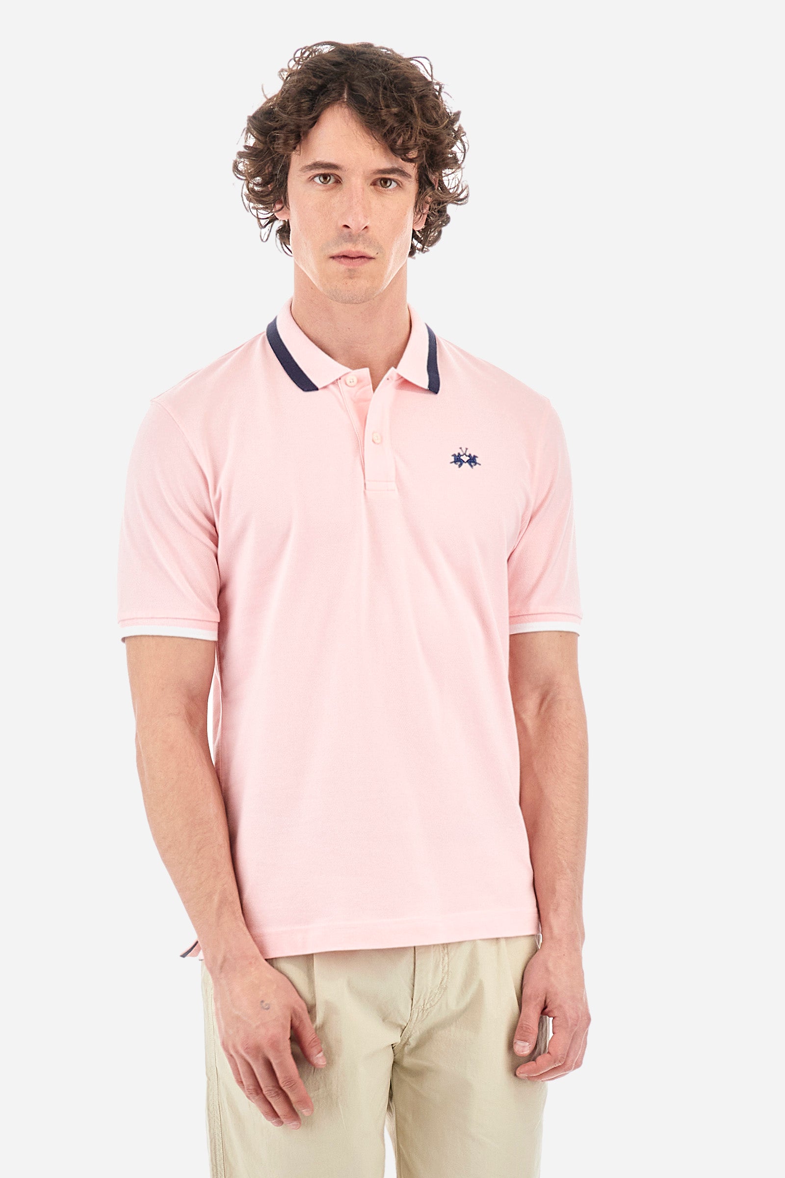 Slim-fit polo shirt in elasticated cotton - Russell