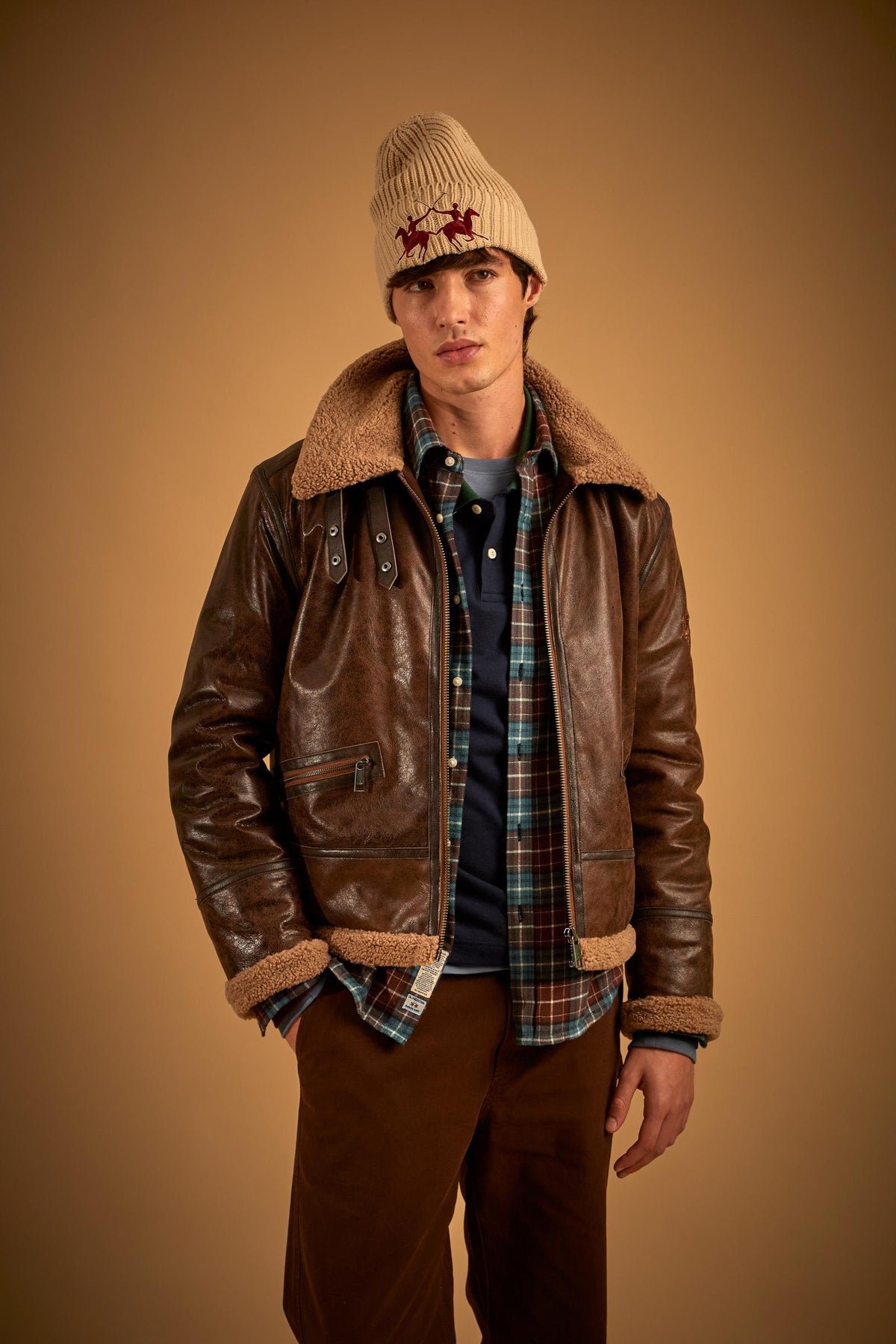 Men's leather jacket Aviator style - Donagh