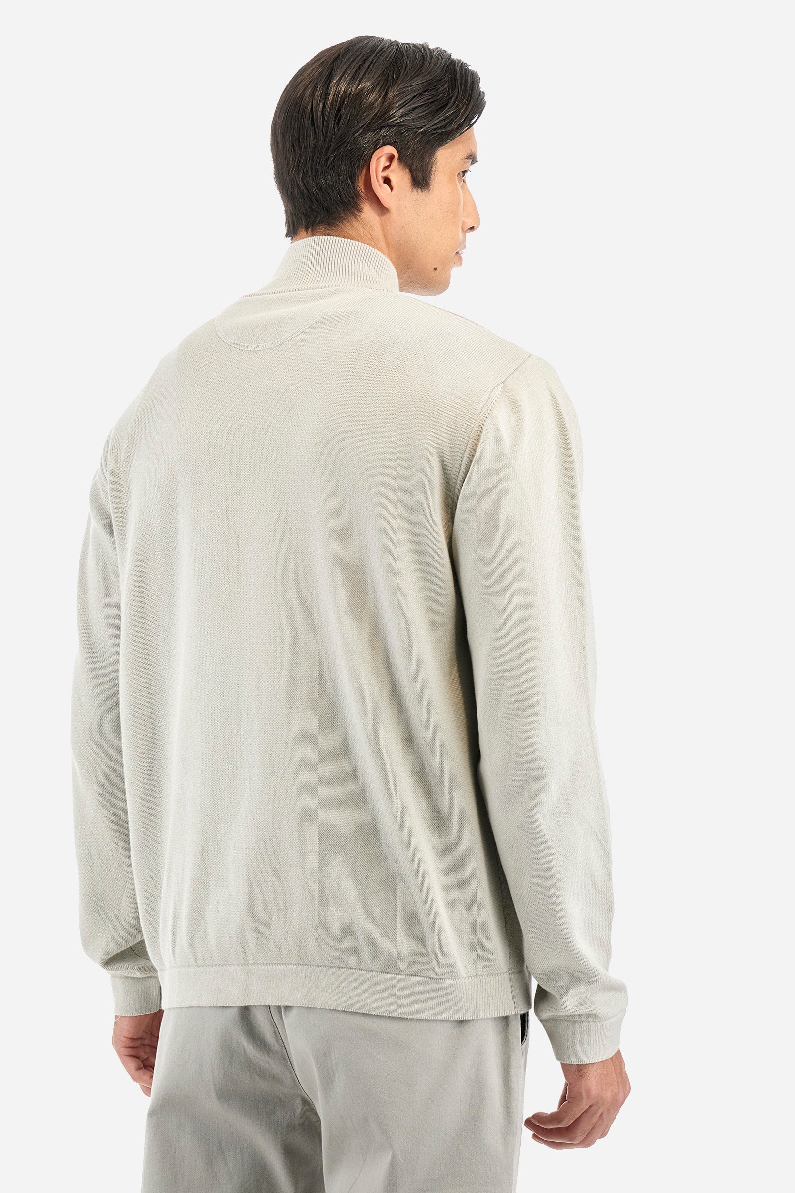 Men’s sweater in cotton with zip - Yannis