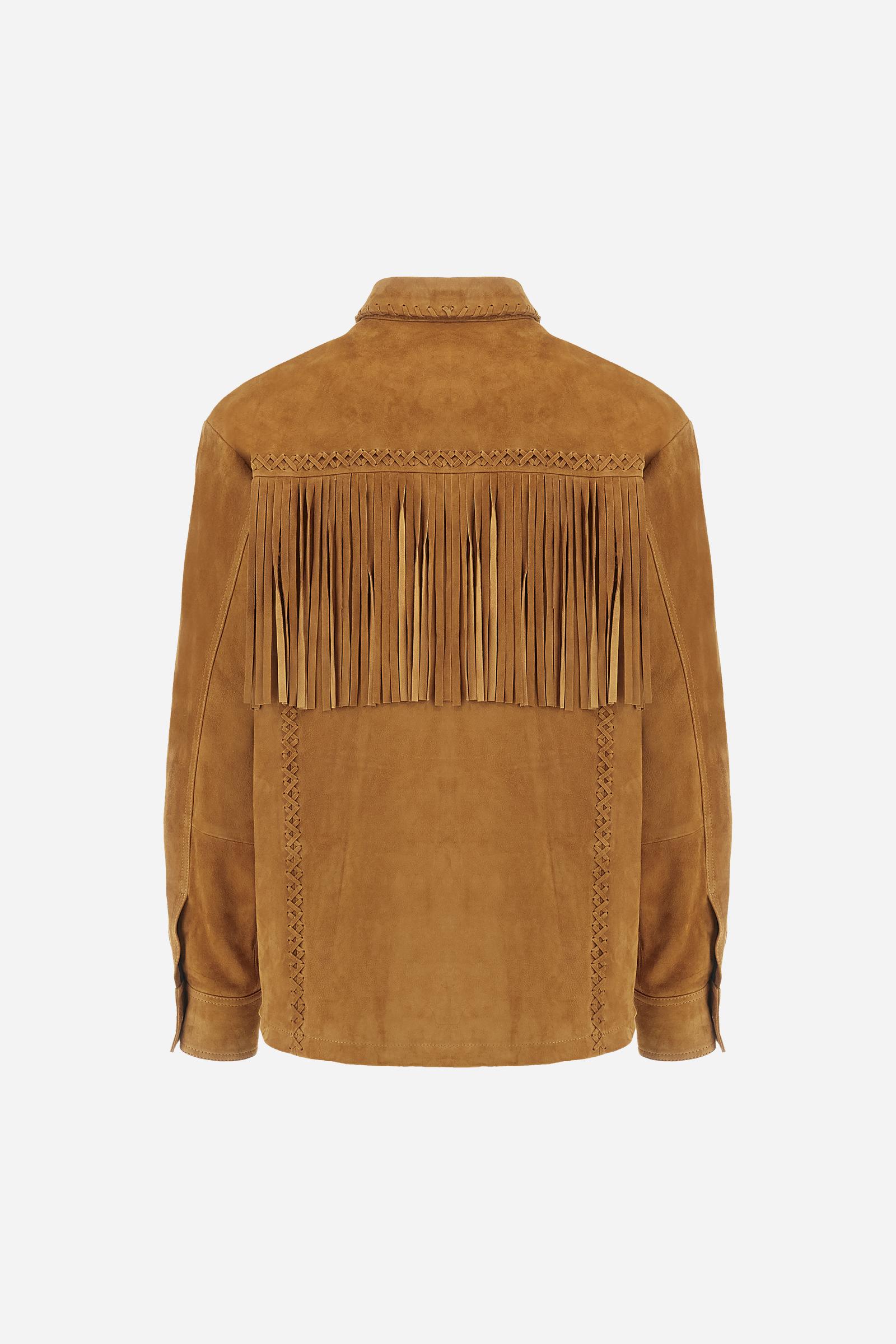 Camisa de mujer en ante con flecos - Belen