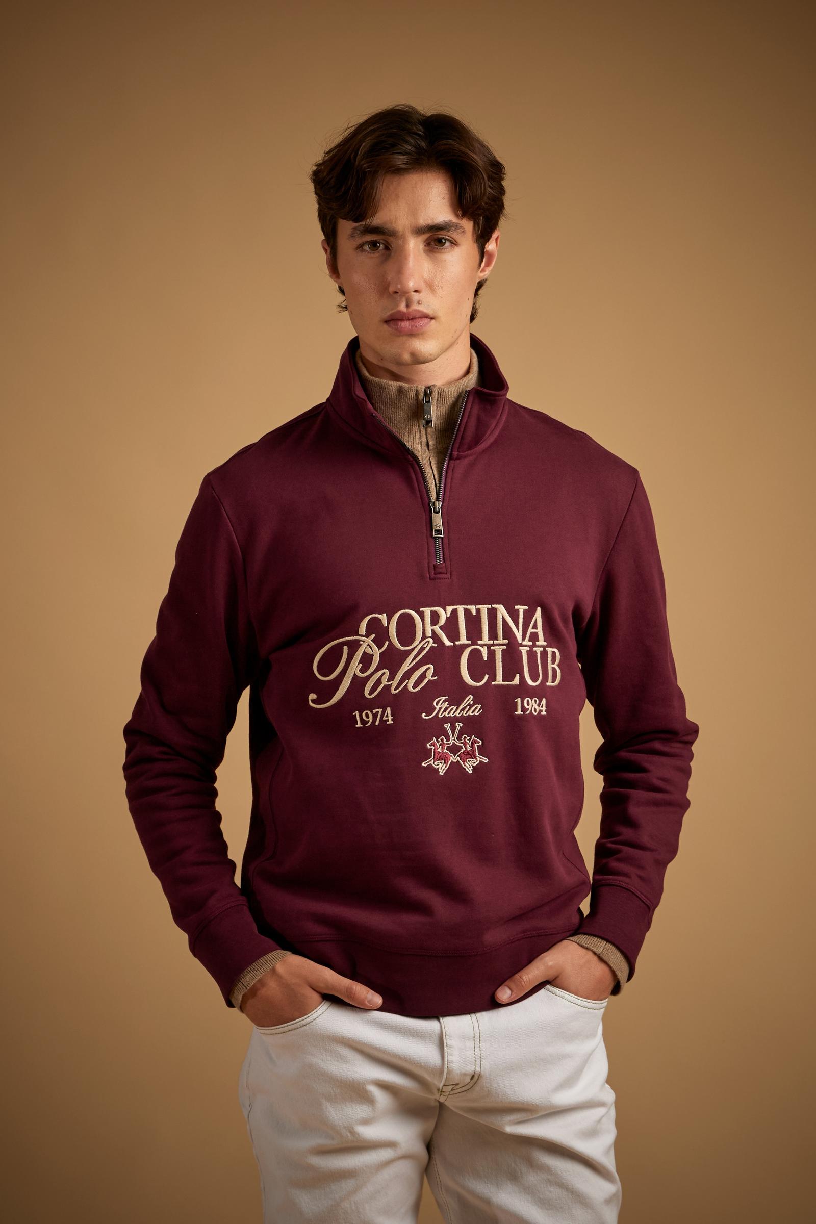Men's half-zip sweatshirt in brushed cotton Cortina - Dominic