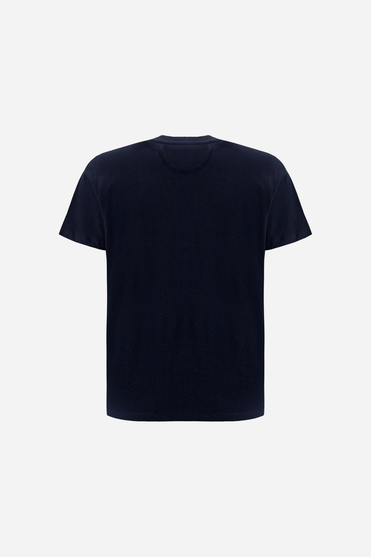 Women’s short-sleeve cotton jersey T-shirt. Crew-neck style with regular fit and small embroidered brand logo on the chest. - Navy