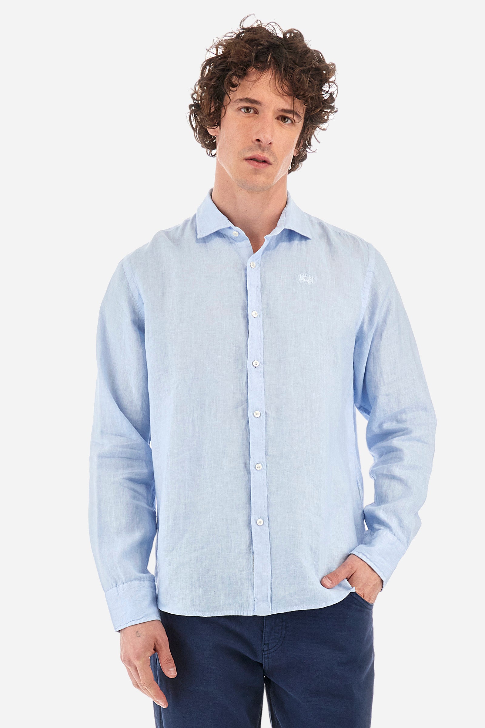 Camicia regular fit in lino - Russel