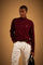 Men's half-zip lambswool sweater with tricolor logo - Etor
