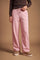 Women's pants in soft brushed cotton with an elastic waistband, adjustable drawstring, vertical side pockets, and a relaxed wide-leg fit for all-day comfort. - Pale Mauve