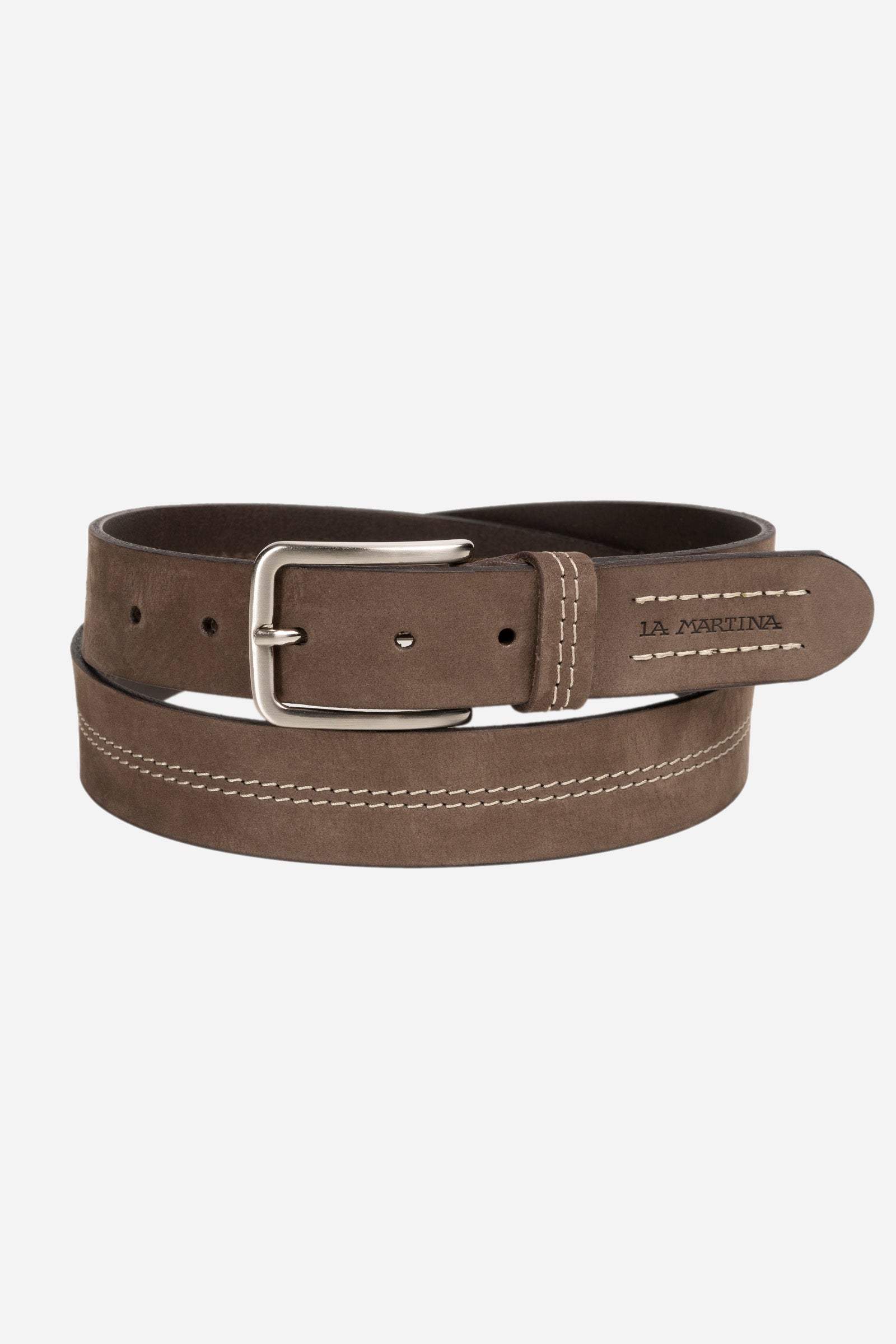 Solid blue leather men belt