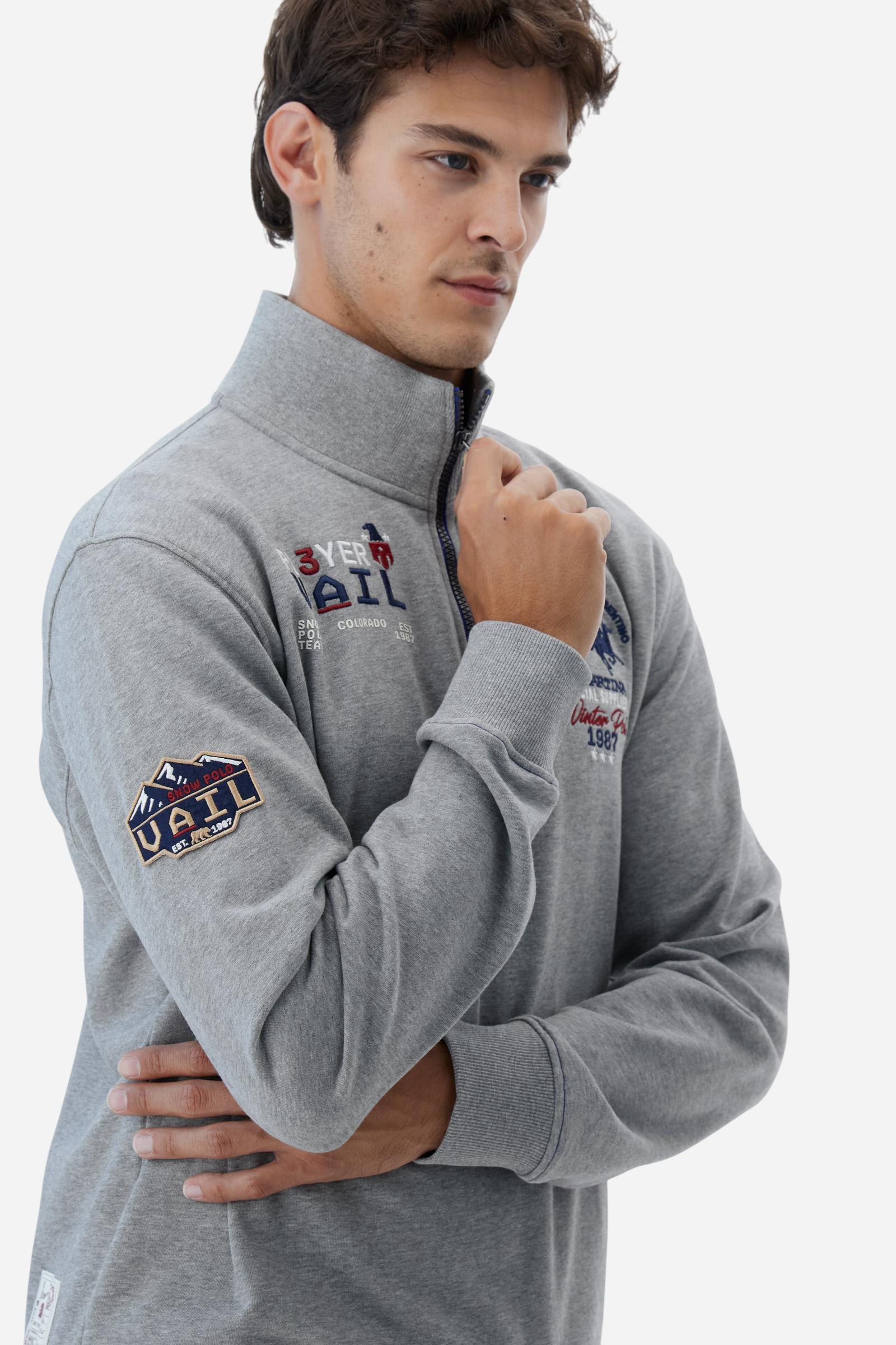Sudadera de hombre mélange de cuello alto con cremallera - Boris