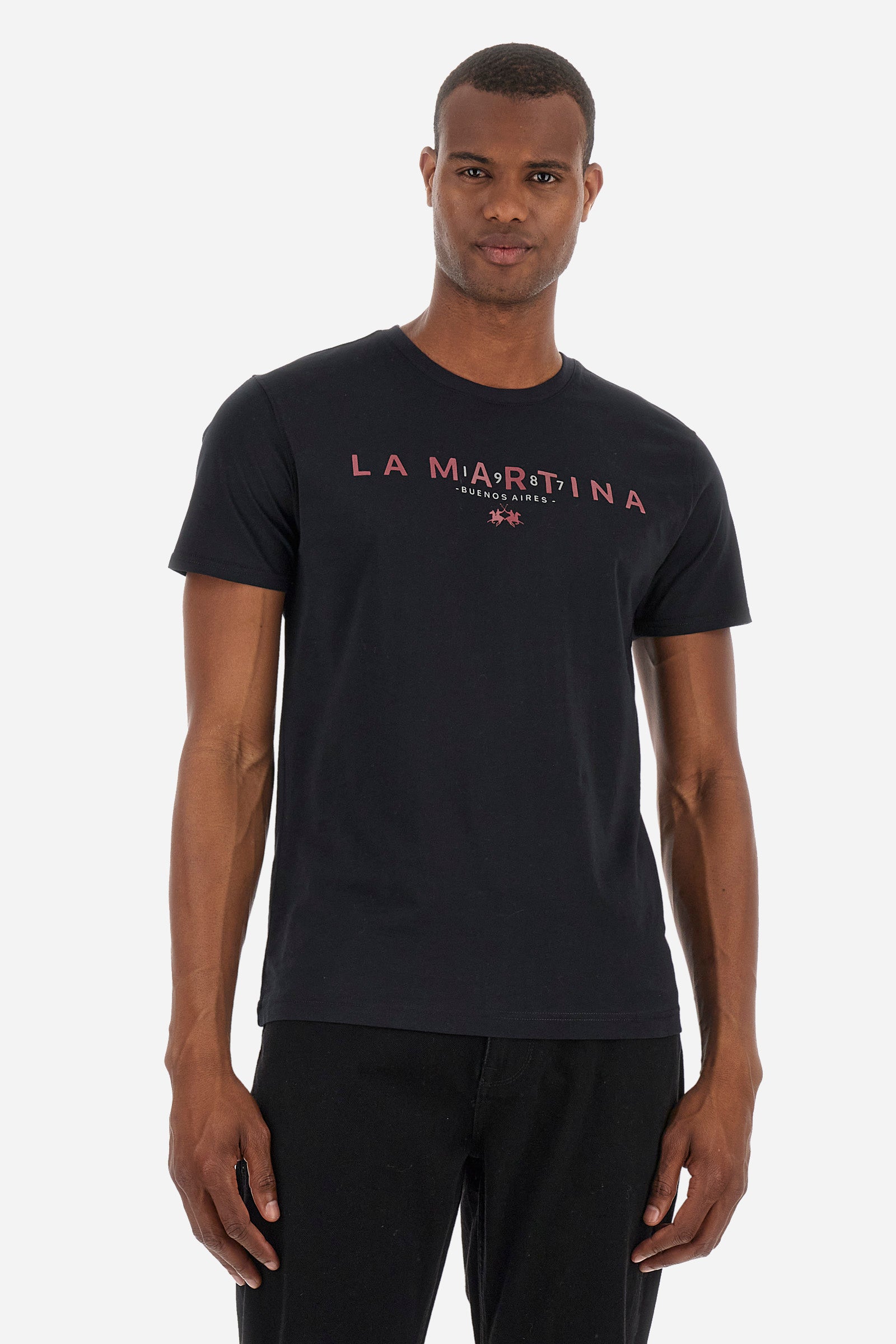 La Martina T Shirts Men Buy LA Martina Navy Solid Cotton Polo
