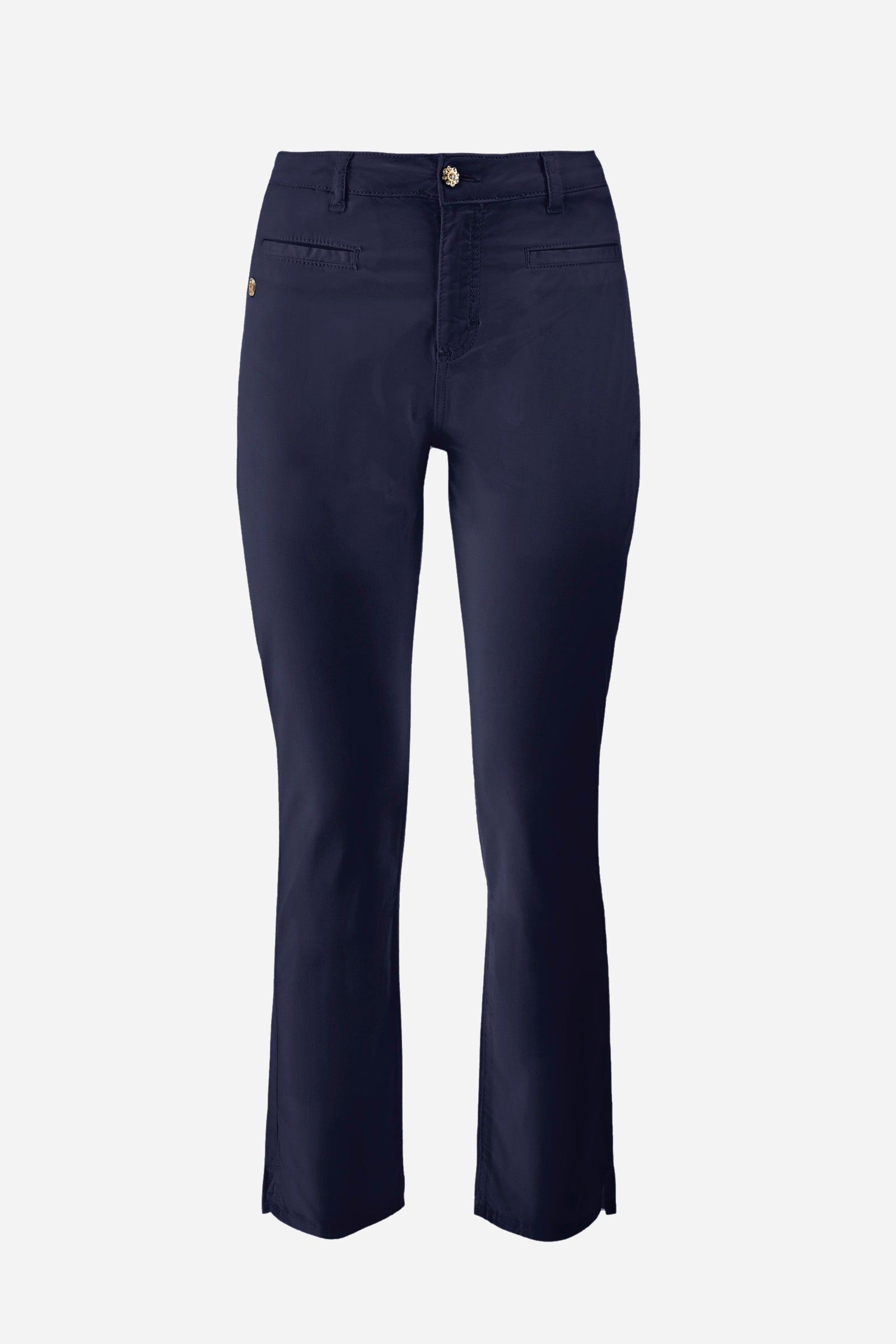 Regular-fit cigarette trousers in elasticated cotton - Yessika