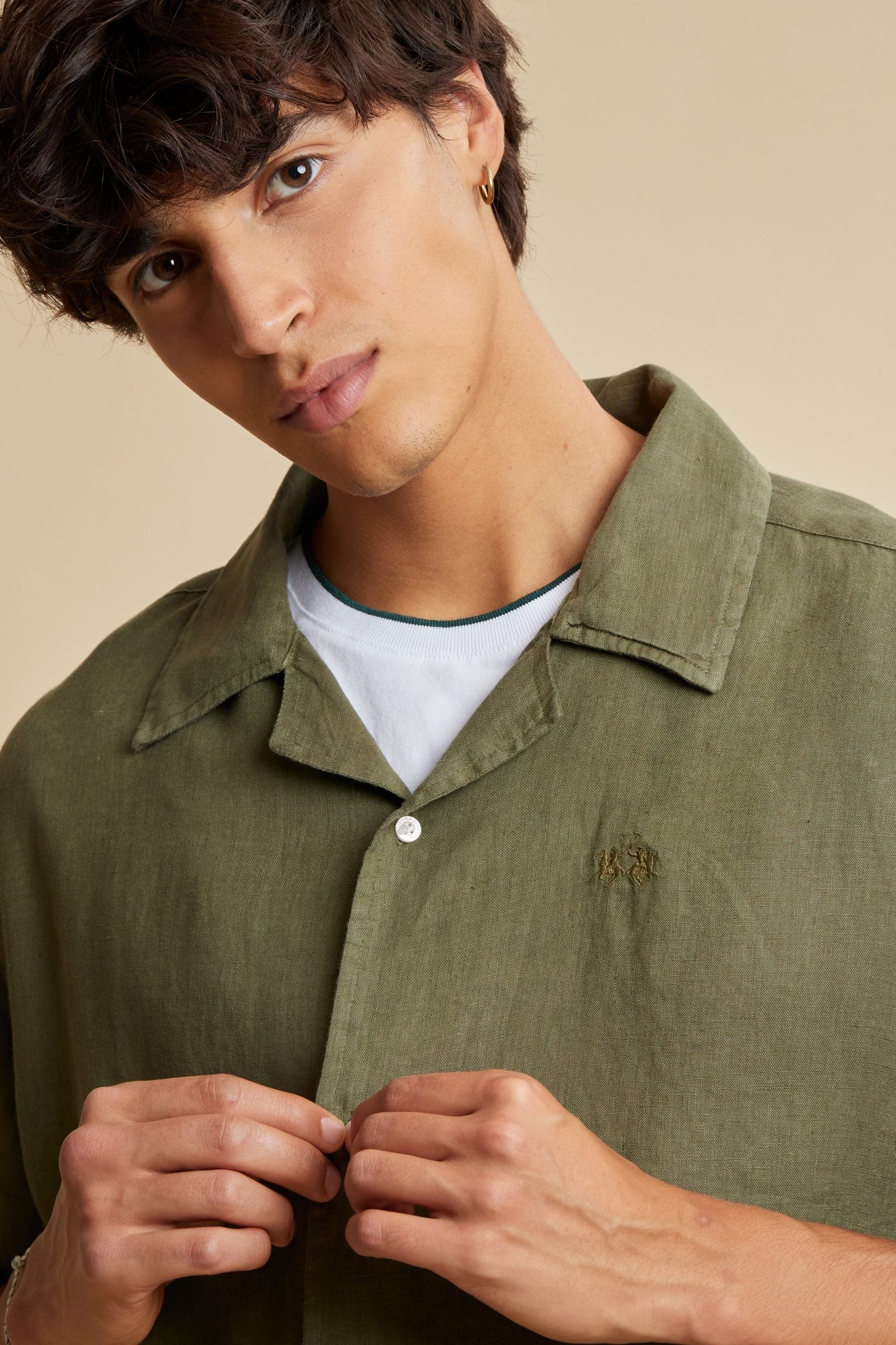 Men’s bowling shirt in pure linen relaxed fit summer style – Varoun