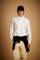 Men's regular fit poplin shirt with tricolor logo - Carlos