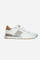 Men's calfskin trainer with hand-stitched side band in a contrasting tone, with an embossed La Martina logo. This shoe displays great attention to detail: from the contrasting lacing profile, which creates a dynamic effect, to the leather and suede inserts on the back or to the leather spoiler on the heel. The aged effect of the leather on the upper gives the shoe an unmistakably artisanal touch. Perfect for a gritty look with details that evoke the classicism of the La Martina brand. - WHITE/IVORY