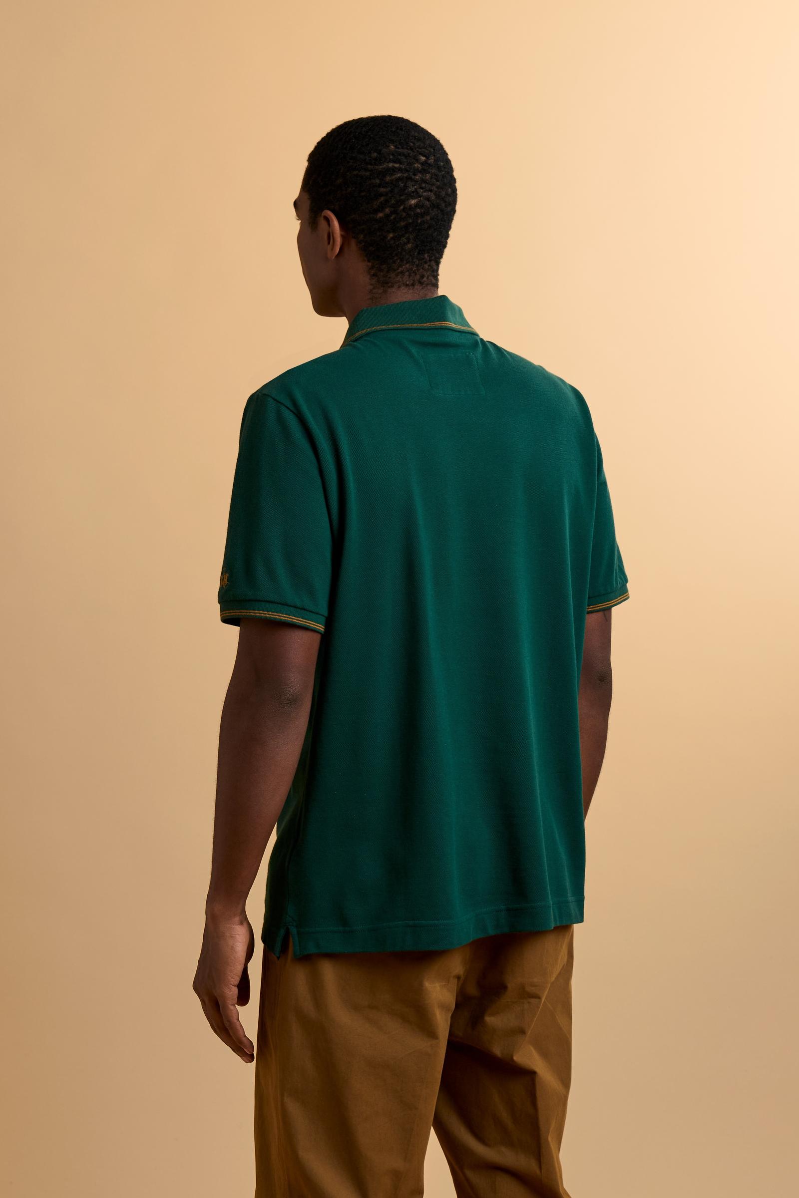 Men’s short-sleeve piqué polo. Contemporary fit with ribbed details on collar and cuffs, enriched with lettering graphics and crests inspired by the Guards Polo Club. - Pineneedle                                                                                                                                                                                                                                                                                                                                             
