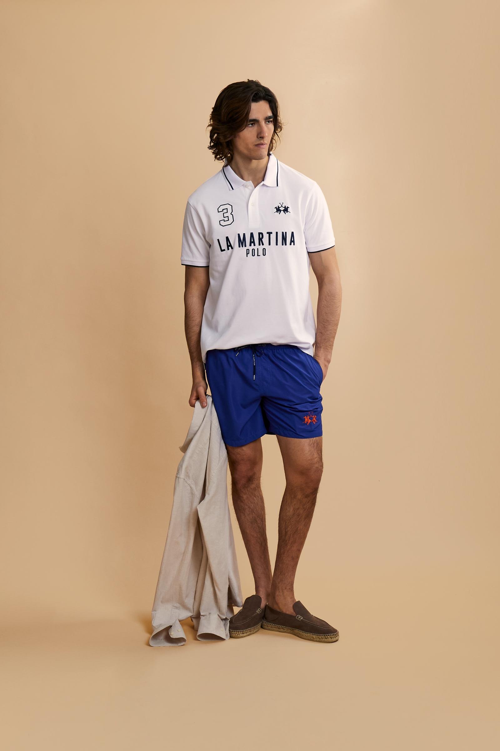 Men's short sleeve polo in stretch piqué Iconic - Yeshayahu