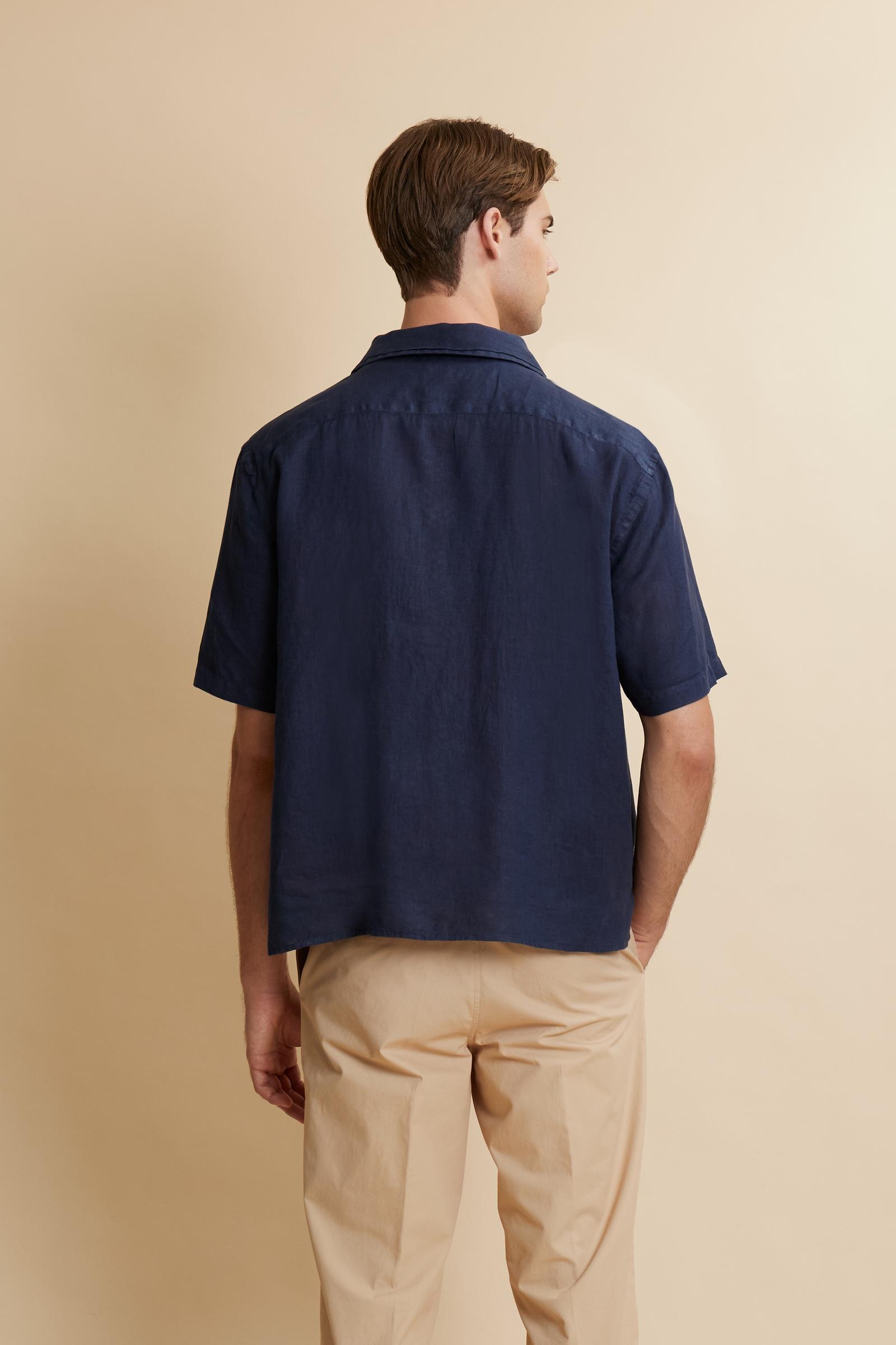 Men’s bowling shirt in pure linen relaxed fit summer style – Varoun