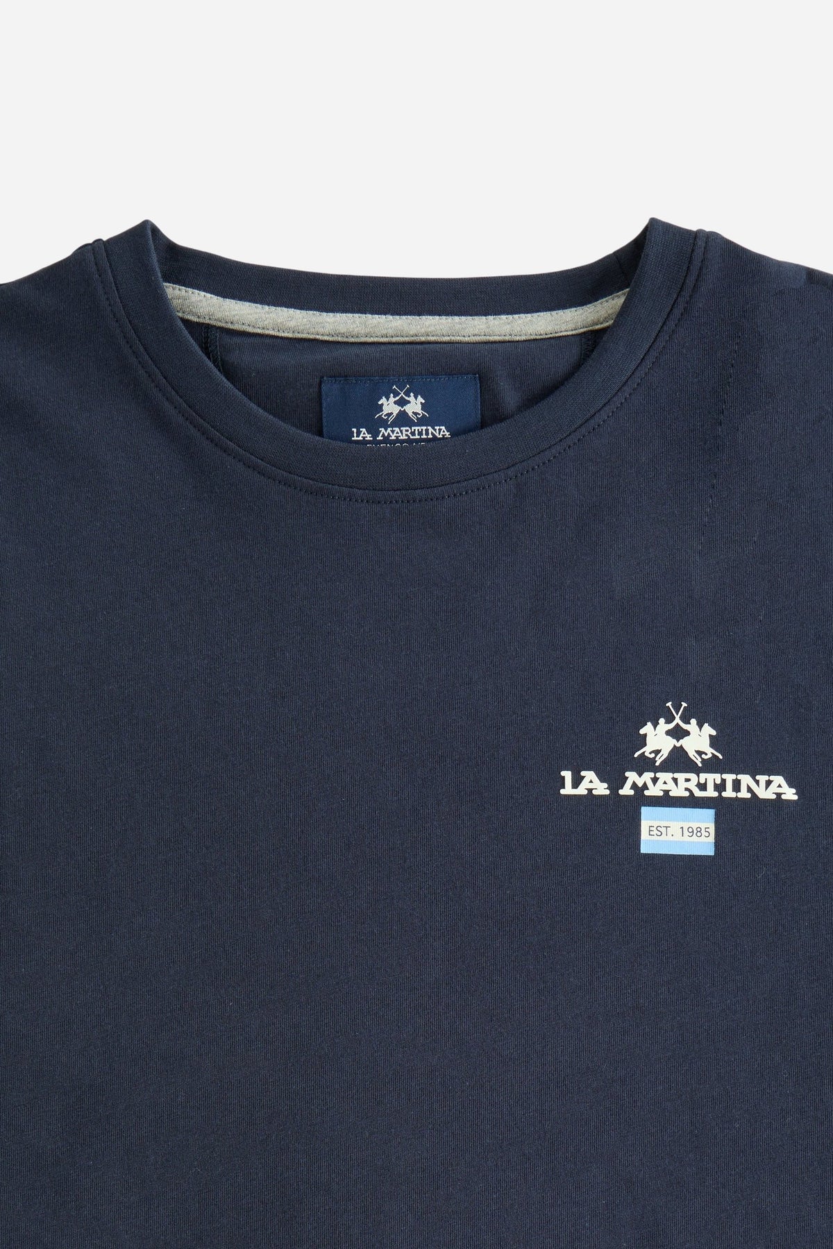 Men's short sleeve cotton jersey T-shirt with printed logo Argentina – Elian