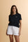 Women’s short-sleeve cotton jersey T-shirt. Crew-neck style with regular fit and small embroidered brand logo on the chest. - Black                                                                                                                                                                                                                                                                                                                                                                                             